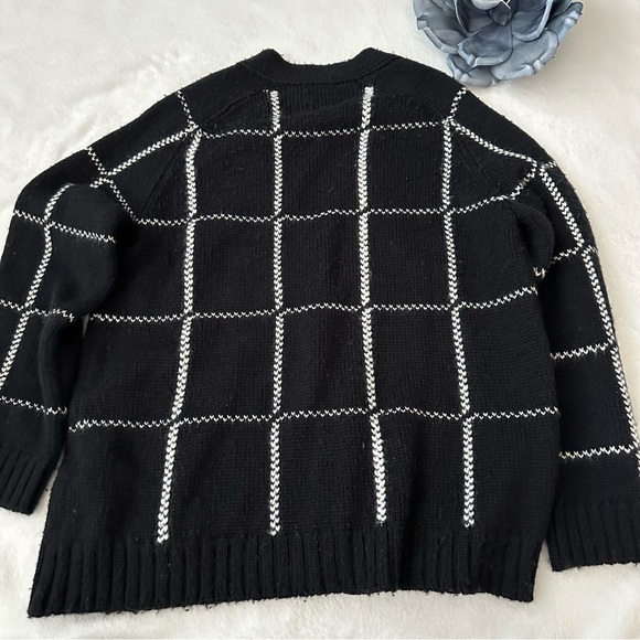 ANINE BING Kurt Cardigan Black & White Plaid Large - Picture 6 of 16